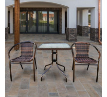 Комплект мебели Асоль-2B TLH-037BR2/060SR-60х60 Brown (2+1)
