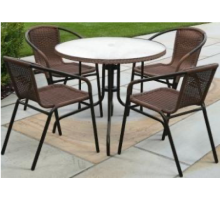 Обеденная группа TLH-037AR3/080RR-D80 Cappuccino 4Pcs