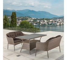 Обеденный комплект с диванами T198B/S54B-W56 Light brown