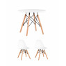 Комплект детский стол DSW, 2 стула белых