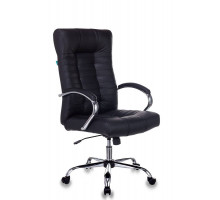 Кресло руководителя Бюрократ KB-10SL/B/LEATHER черный кожа крестовина хром