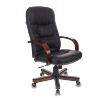Кресло руководителя Бюрократ T-9908/WALNUT черный кожа крестовина металл