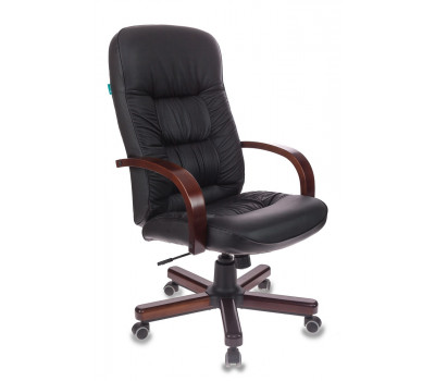 Кресло руководителя Бюрократ T-9908/WALNUT черный кожа крестовина металл 