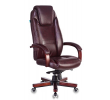 Кресло руководителя Бюрократ T-9923WALNUT/BROWN коричневый кожа крестовина дерево