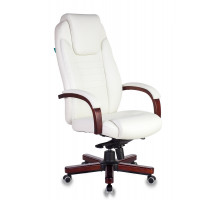 Кресло руководителя Бюрократ T-9923WALNUT/IVORY слоновая кость кожа крестовина дерево