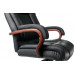 Кресло руководителя Бюрократ T-9925WALNUT/BLACK черный кожа крестовина дерево 