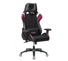 Кресло игровое Бюрократ VIKING 4 AERO RUS две подушки белый/синий/красный черный искусст.кожа/ткань