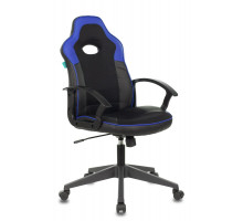 Кресло игровое Бюрократ VIKING-11/BL-BLUE черный/синий искусст.кожа/ткань
