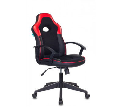 Кресло игровое Бюрократ VIKING-11/BL-RED черный/красный искусст.кожа/ткань 