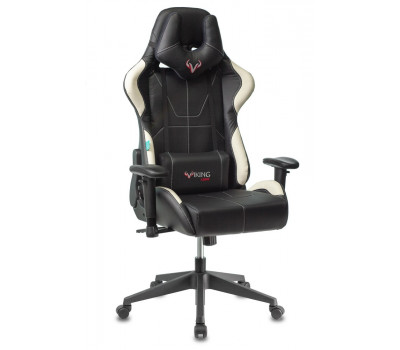 Кресло игровое Бюрократ VIKING 5 AERO WHITE черный/белый искусственная кожа 