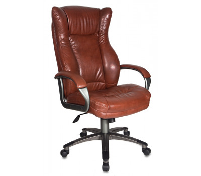 Кресло руководителя Бюрократ CH-879DG/Brown коричневый искусственная кожа (пластик темно-серый) 