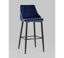 Стул барный Коби велюр синий