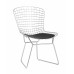 Стул обеденный Bertoia хромированный с черной подушкой 