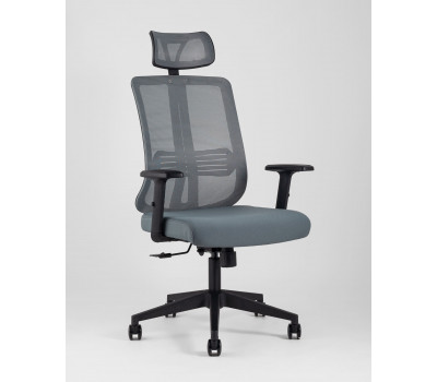 Кресло руководителя TopChairs Post серое 