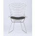 Стул обеденный Bertoia хромированный с черной подушкой 