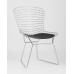 Стул обеденный Bertoia хромированный с черной подушкой 