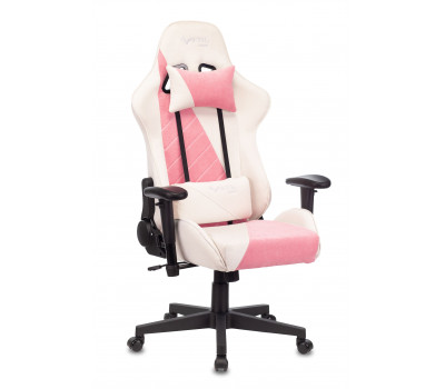 Кресло игровое Бюрократ VIKING X белый/розовый 