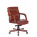 Кресло руководителя Бюрократ T-9927WALNUT-LOW светло-коричневый Leather Eichel кожа низк.спин. крестовина металл/дерево 