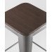 Стул барный TOLIX WOOD серебристый матовый 