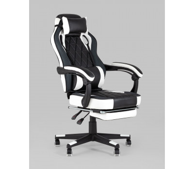 Кресло игровое TopChairs Virage черно-белое 