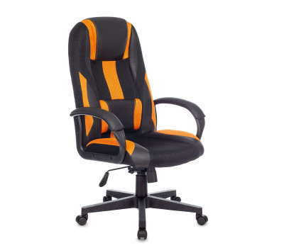 Кресло игровое TopChairs ST-CYBER 9 черный/оранжевый текстиль/эко.кожа крестовина пластик 