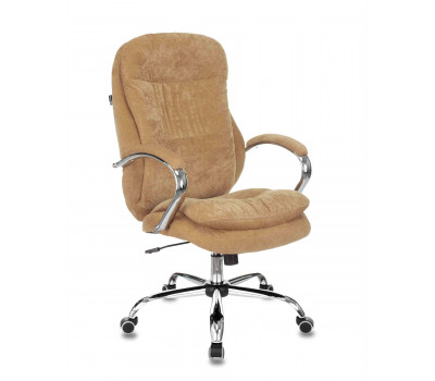 Кресло руководителя Бюрократ T-9950SL Fabric горчичный Velvet 73 крестовина металл хром 