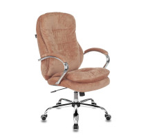 Кресло руководителя Бюрократ T-9950SL Fabric светло-коричневый Velvet 90 крестовина металл хром