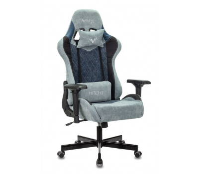 Кресло игровое Бюрократ VIKING 7 KNIGHT BL FABRIC синий текстиль/эко.кожа 