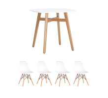 Обеденная группа стол Target 80*80, 4 стула Style DSW белый