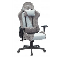 Кресло игровое Бюрократ VIKING X Fabric серый/серо-голубой с подголов. крестовина пластик