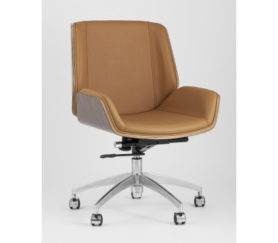Кресло офисное TopChairs Crown коричневое 